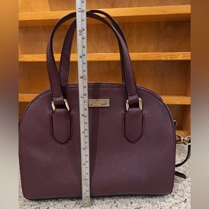 Kate Spade Laurel Way Reiley Dark Plum Dome Satchel with Crossbody Strap